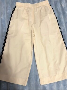 ZARA Girls Wide Leg Pants Cream Elastic Waist Size 3Y 98cm Cotton Casual NWOT